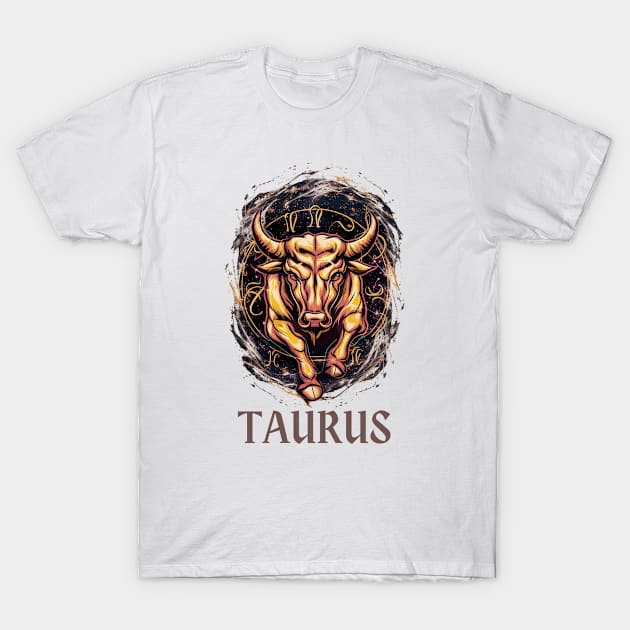 Taurus Zodiac Sign T-Shirt by DeanWardDesigns